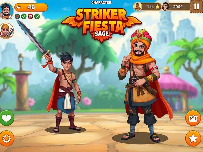 Striker Fiesta Sage gameplay screenshot showing character and environment